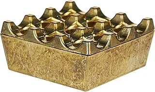 TUREKS Ashtray Modern Minimalist Desktop Decoration Ashtray with Cover Metal Nine-hole Windproof Ashtray Is Very Suitable for Office Living Room Bedroom Bar Coffee Shop | Antique Gold, Small