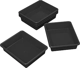 Storex Letter Size Flat Storage Tray – Organizer Bin for Classroom, Office and Home, Black, 5-Pack (62516U05C), 10 x 13 x 3 Inches