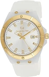 Sergio Tacchini ST.1.10268-4 Streamline Silicon Strap Watch for Men, White/Gold