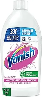 Vanish Crystal White Laundry Stain Remover Liquid for White Clothes, Can be used with or without Detergents & Additives, 500ml