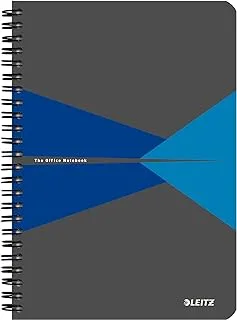 Leitz Notebook Leitz Office A5 Ruled, wirebound with PP cover Blue, Extra strong PP cover creates the perfect mobile writing pad