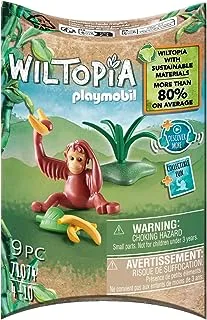 Playmobil 71074 Wiltopia Baby Orangutan ، لعبة حيوانات ، للأطفال من سن 4 إلى 10 سنوات ، لعبة حيوانات مستدامة ، لعبة أورانجوتان ، لعبة قابلة للتحصيل للأطفال ، مصنوعة من 80٪ مادة معاد تدويرها