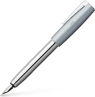 قلم حبر Faber-Castell Loom Metallic ، M ، أزرق فاتح ، أخاديد منقوشة على المقبض لوضعية كتابة مريحة