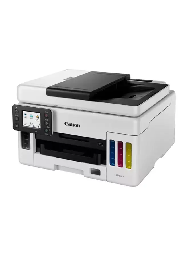 طابعة كانون MAXIFY GX6040 لاسلكية ملونة 3 في 1 قابلة لإعادة الملء MegaTank Inkjet - أبيض