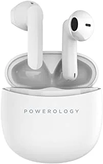Powerology Bluetooth Stereo Buds Plus, Superior Clear Sound, 400mAh Battery Capacity, 4 Hours Playtime, Touch Control, Voice Assistant - White