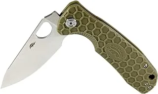 Honey Badger Leaf Camping Knife with Left/Right Hand Pocket Clip, Large, Green