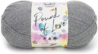 Lion Brand Yarn Pound of Love, Value Yarn, Large Yarn for Knitting and Crocheting, Craft Yarn, Oxford Grey, one size