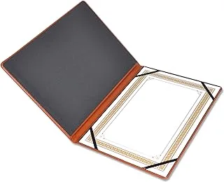 FIS Italian PU A4 Certificate Folder with Certificate, Light Brown - FSCLCHNBR