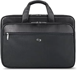 Solo New York Solo Paramount 16 Inch Laptop Briefcase with Retractable Shoulder Strap, Black, Black, One Size, Paramount Smart Strap Laptop Briefcase