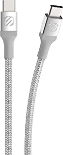 Scosche Ccb4Sr-Sp Premium Strikeline Usb-C To Usb-C Sync Braided Charging Cable, 4 Feet, Silver