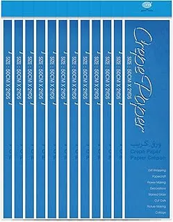 FIS Crepe Craft Paper Turquoise Blue Pack of 12 Pieces