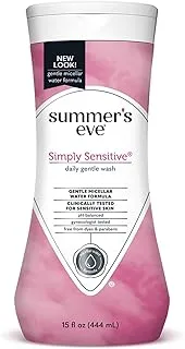 Summer's Eve Cleansing Wash Simply Sensitive 15 Ounce Pack of 1 pH Balanced, Dermatologist & Gynecologist Tested