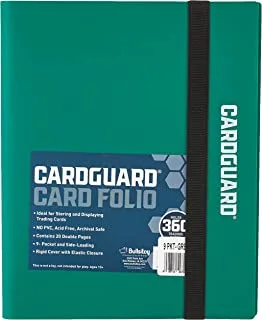 بطاقة تداول CardGuard Pro-Folio ، صفحات تحميل جانبي بها 9 جيوب ، تحمل 360 بطاقة ، أخضر داكن