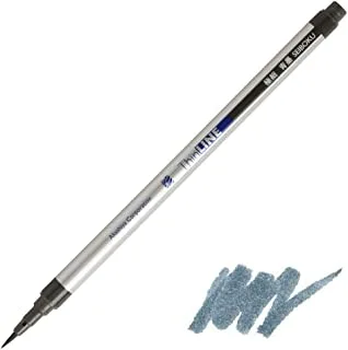 Akashiya Fude Brush Pen Sai Thin Line, Charcoal Blue