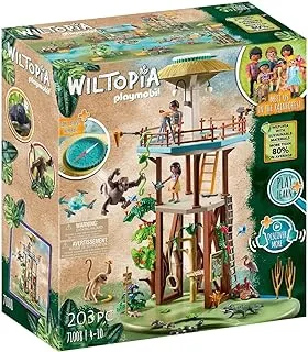 برج أبحاث Playmobil Wiltopia 71008 مع بوصلة وحيوانات لعبة ، لعبة مستدامة للأطفال من سن 4 سنوات فما فوق