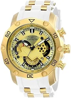 Invicta Men's Pro Diver Stainless Steel Quartz Watch with Silicone Strap, White, 26 (Model: 23423, 23424)