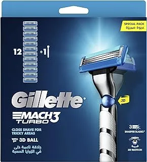 Gillette Gilette Mach3 Turbo 3D razor handle + 12 blades