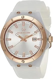 Sergio Tacchini ST.1.10268-3 Streamline Silicon Strap Watch for Men, White/Rose Gold