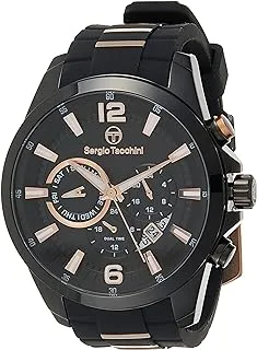 Sergio Tacchini ST.1.10259-1 Archivio Silicon Strap Watch for Men, Black