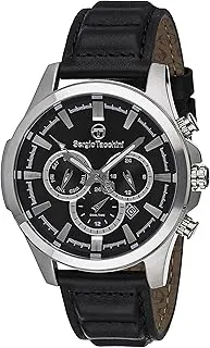 Sergio Tacchini ST.1.10246-1 Archivio Leather Strap Watch for Men, Black