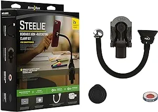 Nite Ize Original Steelie Bendable Arm + Ratcheting Clamp Kit - Magnetic Smartphone Gooseneck Clamp Mounting System with 2x Holding Power and Restickable Magnet Adapter