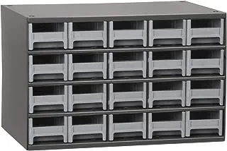 Akro-Mils 20-Drawer Steel Parts Craft Storage Cabinet Hardware Organizer, 19320, (17-Inch W x 11-Inch D H), Gray Cabinet, Drawers