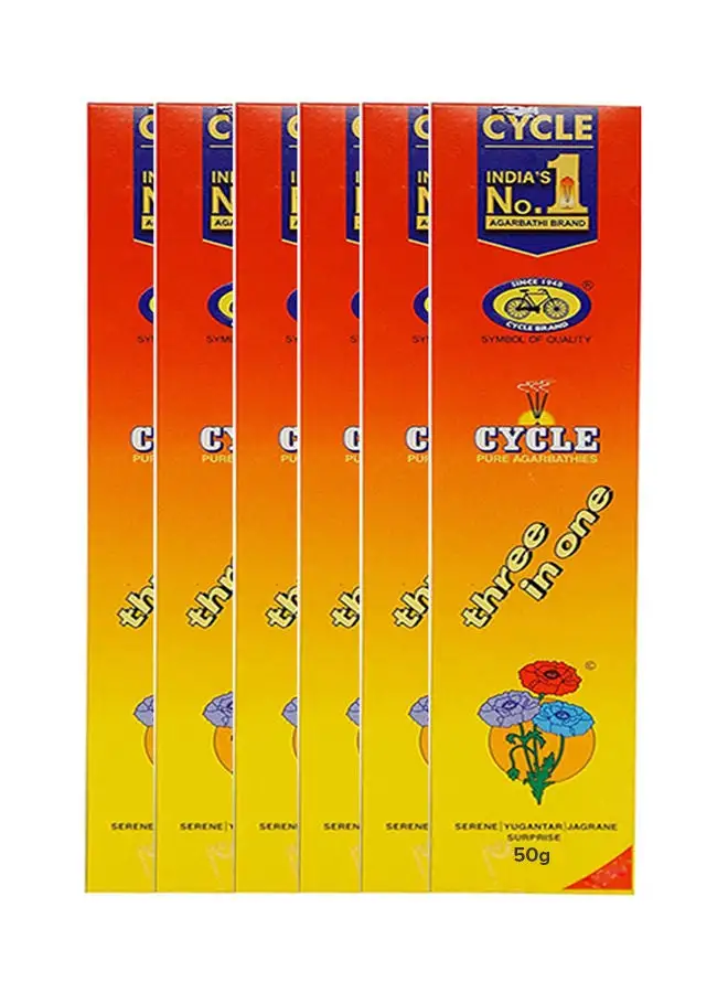 CYCLE Pure Agarbathi Three In One Pack of 6