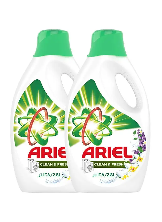 Ariel Automatic Power Gel Laundry Detergent Clean And Fresh Scent  Dual Pack 2.8Liters