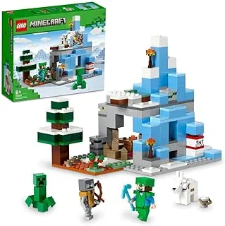 LEGO 21243 Minecraft The Frozen Peaks, Cave Mountain Set with Steve, Creeper, Goat Figures and Accessories, Icy Biome Toy for Kids Age 8 Plus Years Old