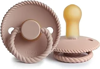 FRIGG Rope Latex Baby Pacifier 6-18M 1-Pack Blush - Size 2