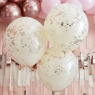 CREAM AND ROSE GOLD CONFETTI BALLOONS