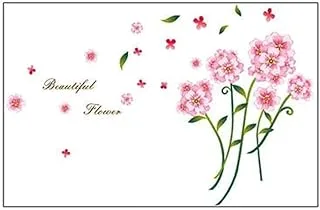 COOLBABY Floral Wall Sticker وردي / أخضر 150x95 سم