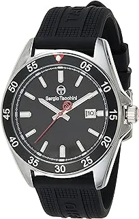 Sergio Tacchini ST.1.10255-1 Streamline Silicon Strap Watch for Men, Black