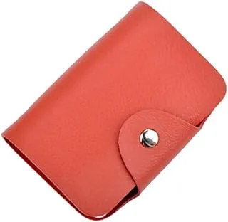 COOLBABY Business Card Holder Synthetic Leather Card Case With 26 Card Slots Orange