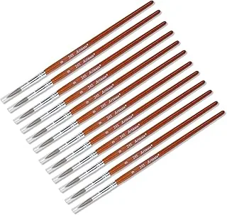 ARTMATE® Artist Brush Round Tip, Size: 9, Set of 12 Pieces Brushes, Grey Bristle Color - JIAB245-9