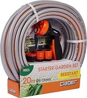 Claber Starter Garden Kit with Hose, Siilver,20 Metre Length,D90530000