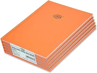 FIS Neon Hard Cover Notebook Single Line 9X7 Inch, 100-Sheets, Saffron 5-Piece - FSNB97N240