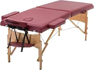 Coolbaby professional folding massage table spa bed, portable tattoo bed with face cradle armrests wooden legs, professional massage bed height adjustable massage bed (red) kybj-304-srk4