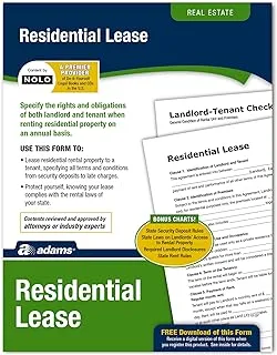 Adams Residential Lease, Forms and Instructions [Print and Downloadable] (LF310)