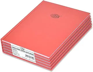 FIS Neon Hard Cover Notebook Single Line 9X7 Inch, 100-Sheets, Red 5-Piece - FSNB97N250