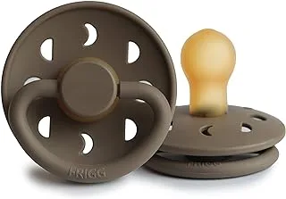 FRIGG Moon Phase Latex Baby Pacifier 0-6M 1-Pack Portobello - Size 1