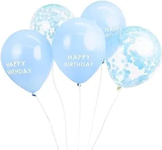 Talking Tables 2 Confetti Filled Happy Birthday Latex Balloons 12-Pack, Blue