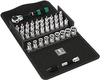 Wera 05003755001 8100 SA Zyklop Speed Allin Ratchet Set, 1 W, 1 V, Black, 1/4inch