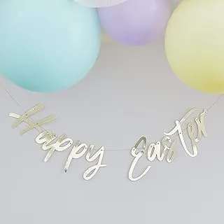 Gold Happy Easter Bunting Banner Decoration