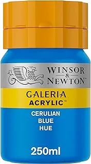 Winsor & Newton Galeria Acrylic Color, 250ml bottle, Cerulean Blue Hue, 8.45 Fl Oz (Pack of 1)