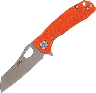 Honey Badger Wharncleaver D2 Camping Knife with Left/Right Hand Pocket Clip, S, Orange