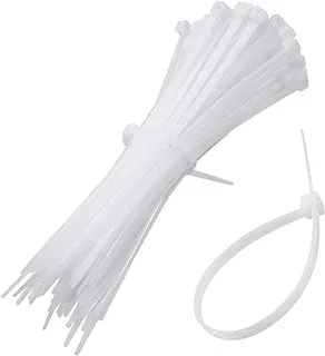 Cable Zip Ties,UcaseArt Cable Zip Ties Heavy Duty 10 Inch, Premium Plastic Wire Ties with,Self-Locking White Nylon Tie Wraps for Indoor and Outdoor (White 100pcs)