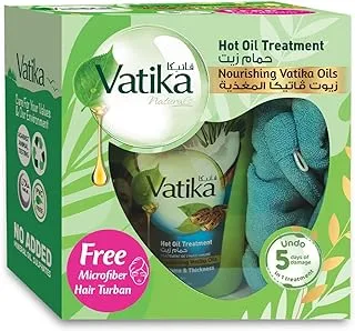 Vatika Naturals Volume & Thickness Hammam Zaith Hot Oil Treatment 1kg + Free Microfiber Towel | Hair Mask with Coconut & Castor | Value Pack