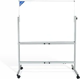 Maxi Double Sided Magnetic Reversible Whiteboard with Stand 90X180 centimetre.Mobile Standing White Board for Office, Classroom & Home