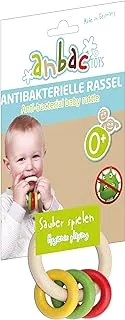 Anbac anabac_70002 antibacterial rattle environmentally friendly toy for babies and toddlers, saftey and hygienic playing, orange